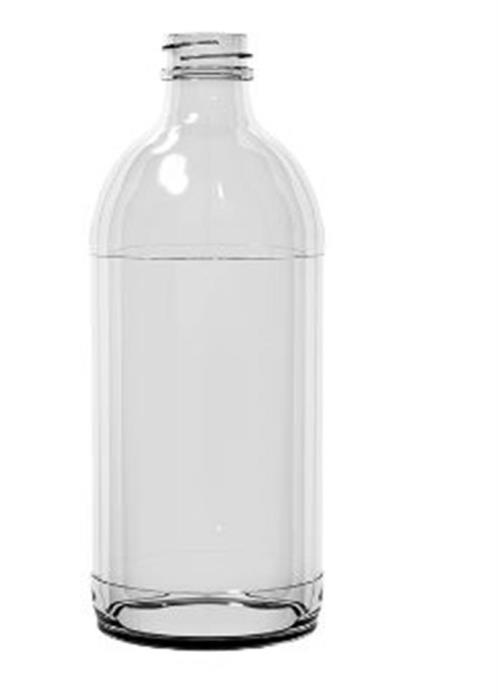 16 oz Glass Utility, Round, Flint, 28-405 Fluted Label Indent