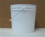 2 gal HDPE Open Head Pail, 60 mil Round, 242,Tapered Metal Handle and Plastic Grip