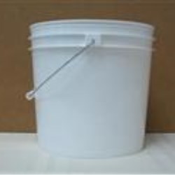 2 gal HDPE Open Head Pail, 60 mil Round, 242,Tapered Metal Handle and Plastic Grip