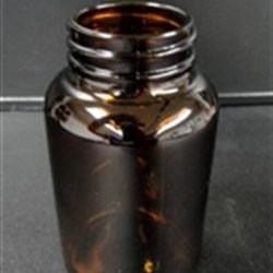 250 cc Glass Packer, Round, Amber, 45-400 GPI finish