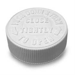 38-400, P/P Push and Turn Closure, .035Wlp/Sg529 Tt Text Top, CRC, Ribbed Skirt,