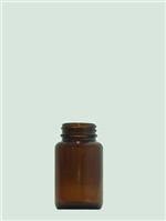 100 cc Glass Packer, Round, Amber, 38-400