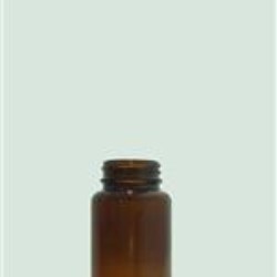 100 cc Glass Packer, Round, Amber, 38-400