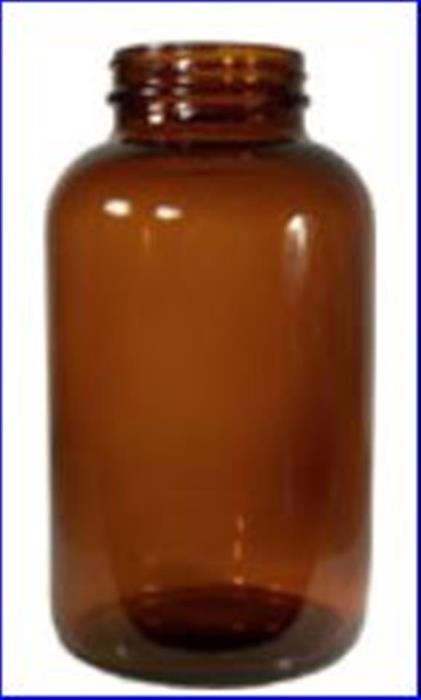 625 cc Glass Packer, Round, Amber, 53-400