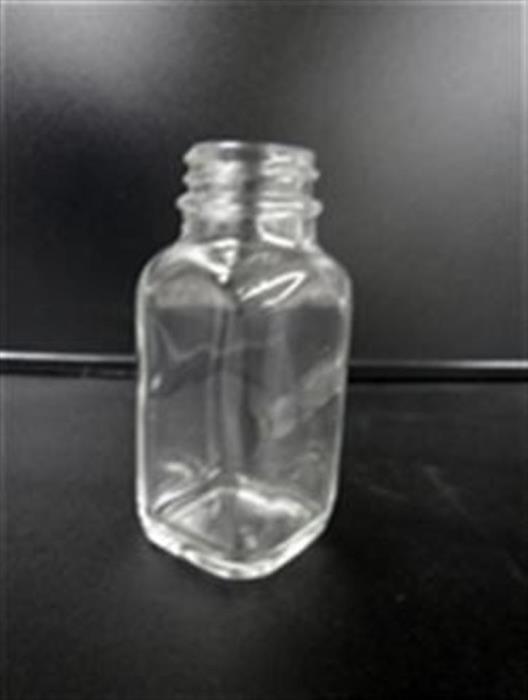 2 oz Glass Jar, Square, Flint, 28-400
