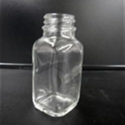 2 oz Glass Jar, Square, Flint, 28-400