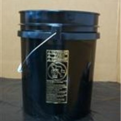 5 Gal HDPE Regrind Pail, Round, ,Baby Warning Label Metal Handle and Plastic Grip