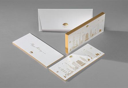 A luxurious thick greeting card on Sumo White