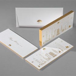 A luxurious thick greeting card on Sumo White