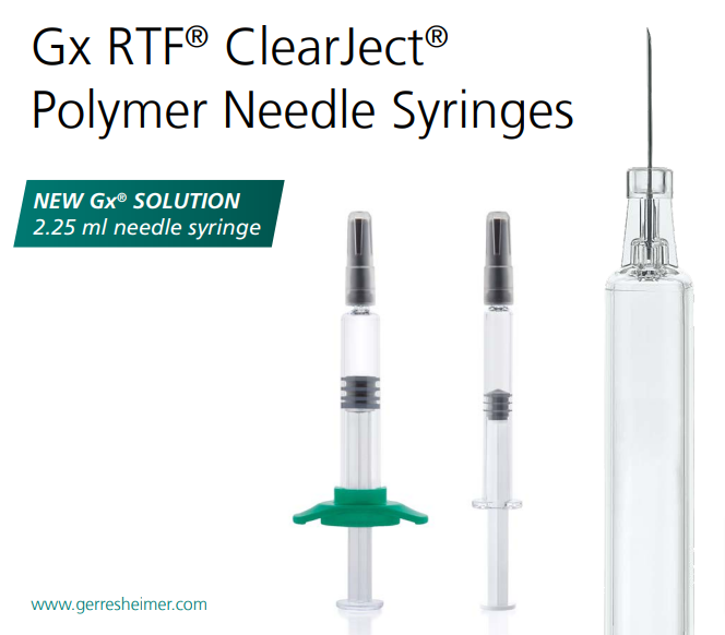 Gx RTF® ClearJect® Polymer Needle Syringes