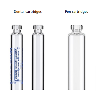 Glass cartridges