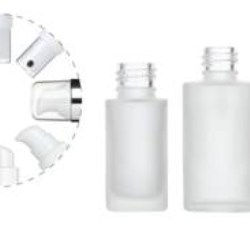 Dispensers with glass bottles by Sunrise Pumps