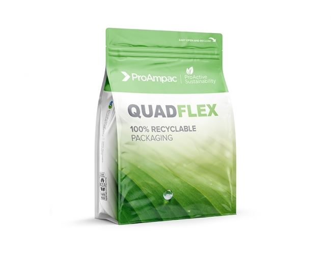 ProAmpac’s fully recyclable QuadFlex Pouch gets an innovative green thumbs up